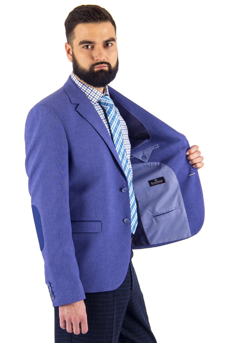 Пиджак мужской синий приталенный |SVYATNYH